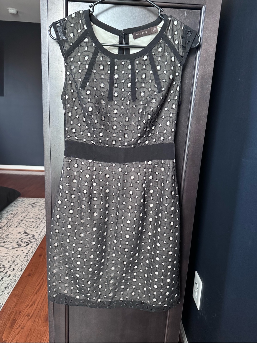 The Limited Black Lace Sheath Dress with Cream Underlay